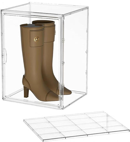 Duidelijke schoenenbox, opbergdoos, stapelbare acryl schoenenkast, met magnetische deur, gelaagd, geschikt voor schoenen, tassen, speelgoed (4)