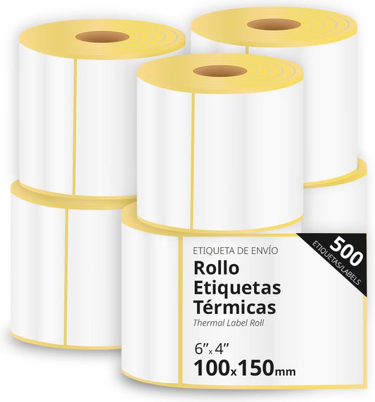 Thermische etiketten, thermische etiketten voor printers, afdrukken en personaliseren van je verzend- en productetiketten, labelgrootte 100 x 150 mm - Ofituria (6000 etiketten)