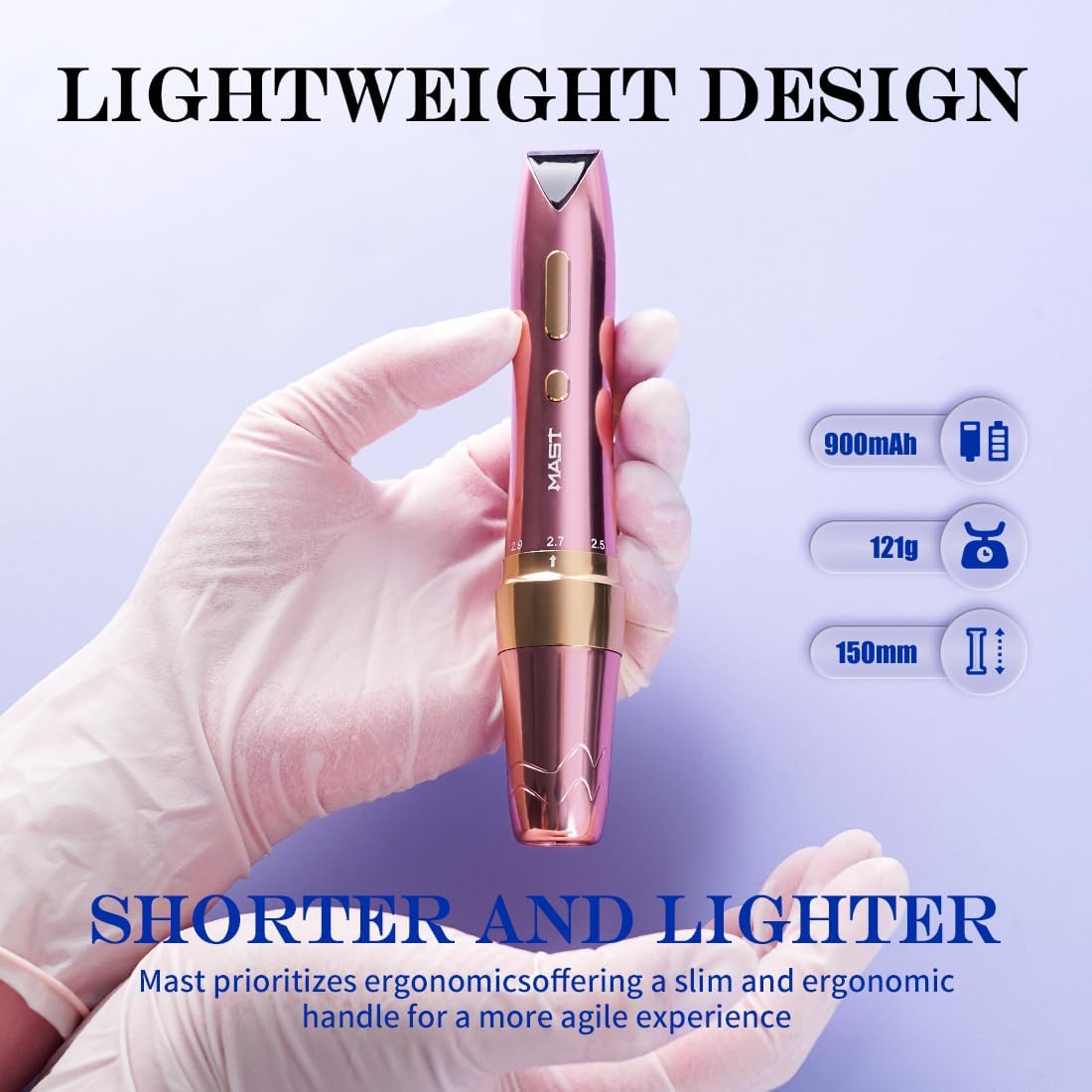 Mast P60 Tattoo Machine Set, Wireless Tattoo Pen Machine, Microblading Pen with Wireless Battery for Brow, Lip, Eyeline, Scalp, Small Tattoos
