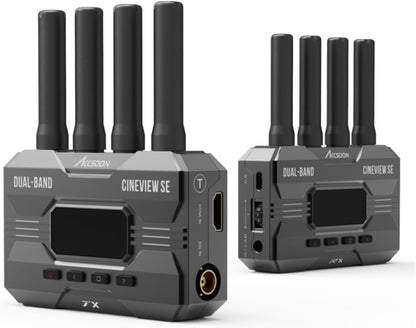 Accsoon CineView SE Wireless Transmitter Receiver System SDI & HDMI Dualband-technologie 2,4 GHz 5 GHz 1200 ft/50 ms HD camerabesturing iOS Android voor Tik-Tok YouTube Live Streaming.
