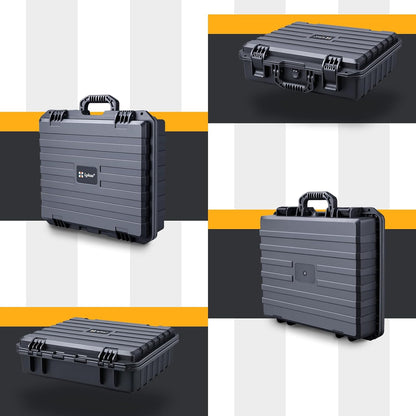 Lykus HC-4010 Waterdichte Koffer met Aanpasbaar schuim, Binnenmaat 40,7x33,6x11,7cm, Geschikt voor laptop, elektronica, en nog veel meer