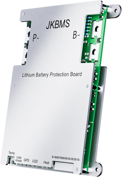JKBMS Smart BMS 4S-8S 12V-24V 200A 1A met Bluetooth, RS485 en Actieve Balancering voor Li-Ion, LiFePO4 en LTO Batterij Bescherming (JK-B1A8S20P)