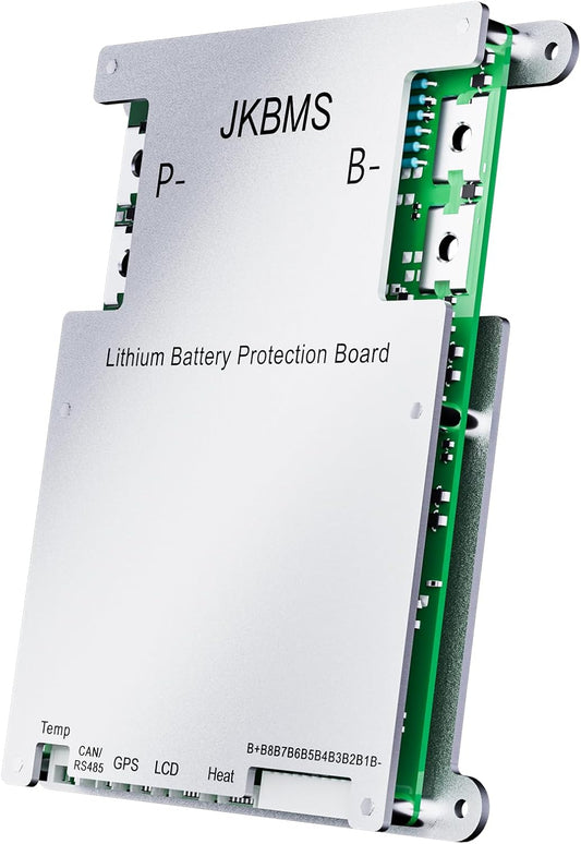 JKBMS Smart BMS 4S-8S 12V-24V 200A 1A met Bluetooth, RS485 en Actieve Balancering voor Li-Ion, LiFePO4 en LTO Batterij Bescherming (JK-B1A8S20P)