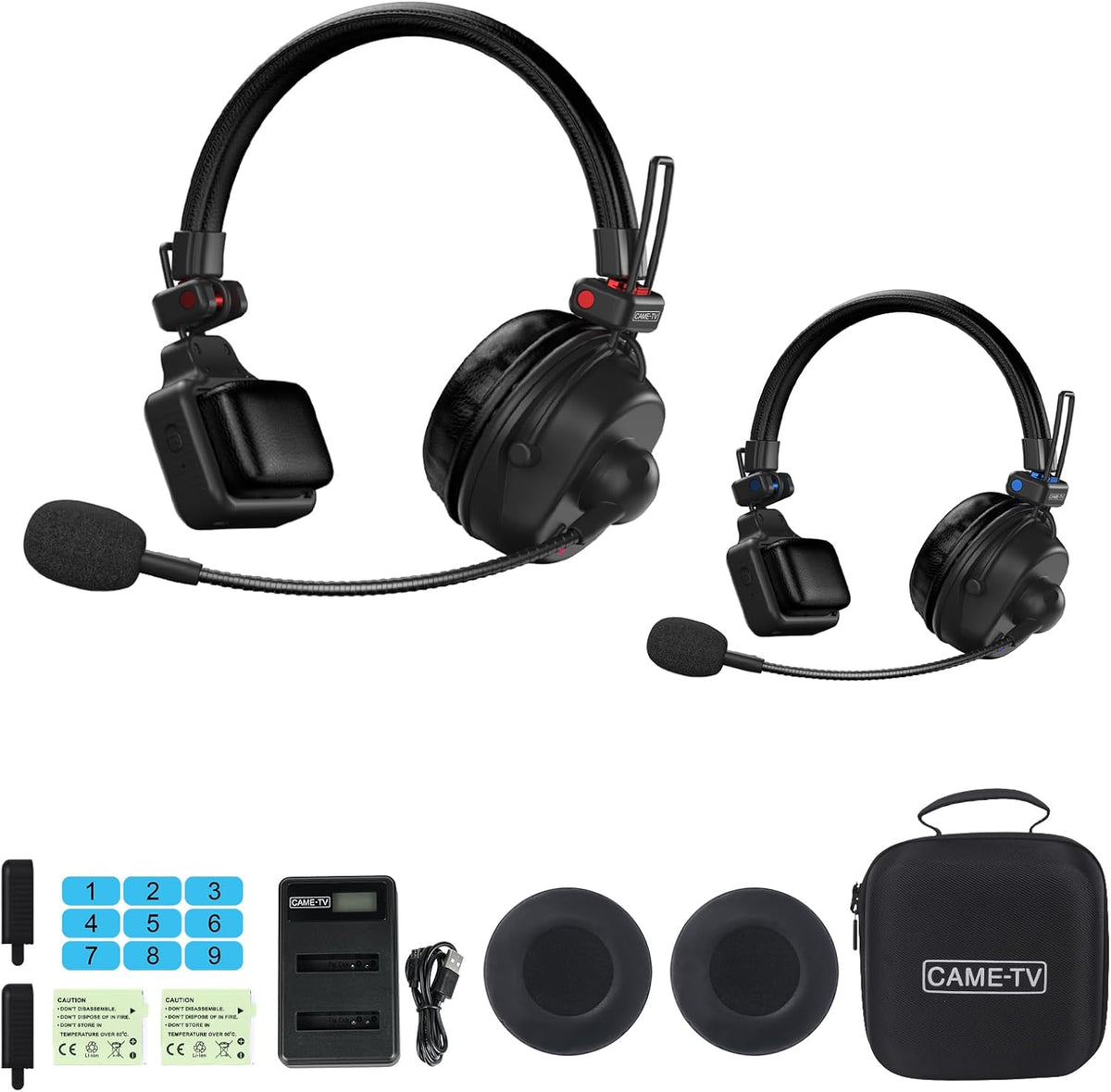 Came-TV Waero-PRO 1,9 GHz Wireless Intercom Headset Systeem Noise Cancellation A/B Group 1700ft (518m) Zero Latency 2 Persoon Team Communication for Church Boating TV Film Production Drone