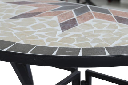 Siena Garden Tafel Stella, 35,5 x 70 x 71,5 cm, frame: staal, gepoedercoat in mat zwart, oppervlak: mozaïek, tafelblad: keramiek