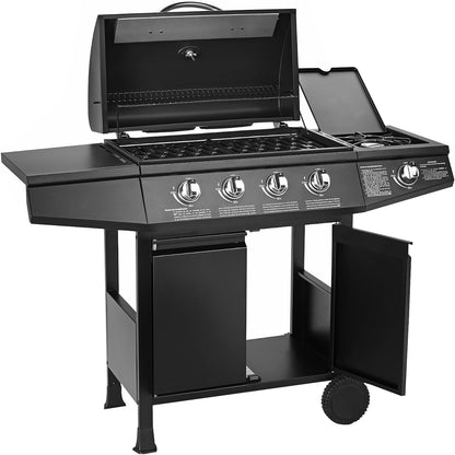 TAINO Basic 4 + 1 BBQ Gas Grill Trolley Stainless Steel Burner + Side Burner TÜV (BASIC 4+1 Gas Grill) - QUORE