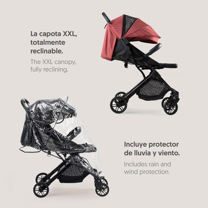 MINIMUM PLUS SPACE kinderwagen tot 22 kilogram - rode verwisselbare kap