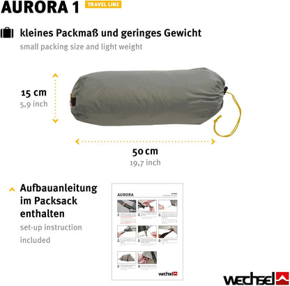 Wechsel Tents Aurora 1 Tunnelzelt - Travel Line - 1 Persoons Tent, 5.000 mm Waterkolom