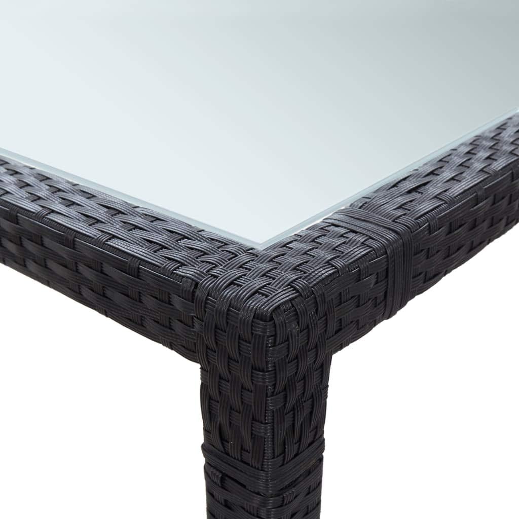 Tuintafel – Tuinmeubel – Balkontafel – Terrastafel – Tuinset – Weerbestendig – 200 x 150 cm – Poly Rattan – Zwart – Onderhoudsvriendelijk