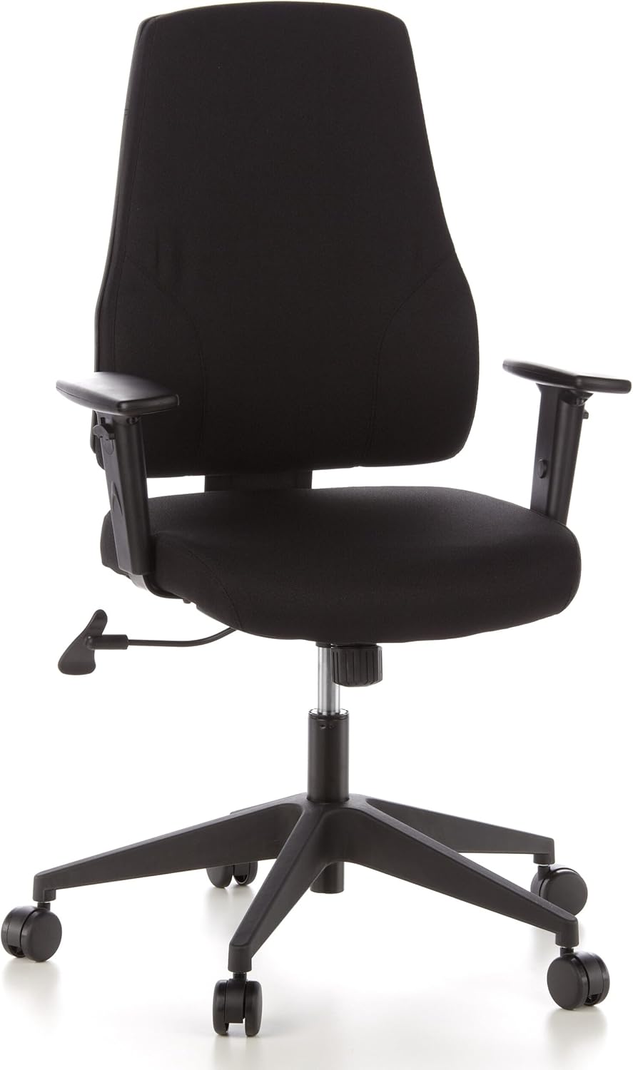 hjh OFFICE 608100 professionele bureaustoel PRO-TEC 100 zwart stof draaistoel met verstelbare rugleuning