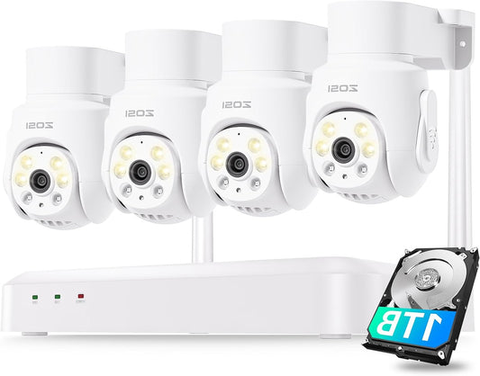 Bewakingscamera Set – Beveiligingscamera – Surveillance Camera – CCTV Camera – Wifi Camera – 5MP 3K Resolutie – 360° Pan & Tilt Met Kleur Nachtzicht