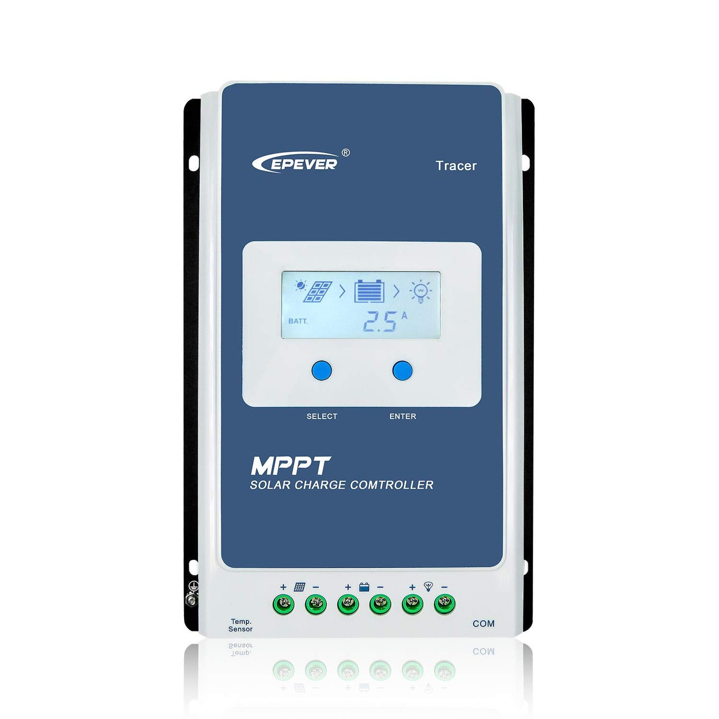 EPEVER MPPT Solar laadregelaar 40 A 12 V/24 V Auto Max PV 100 V Gemeenschappelijk Negatief met Max LCD-scherm PV100 V Zonnepaneel regelaar voor verzegelde lithium overstroomde gel (Tracer4210AN)