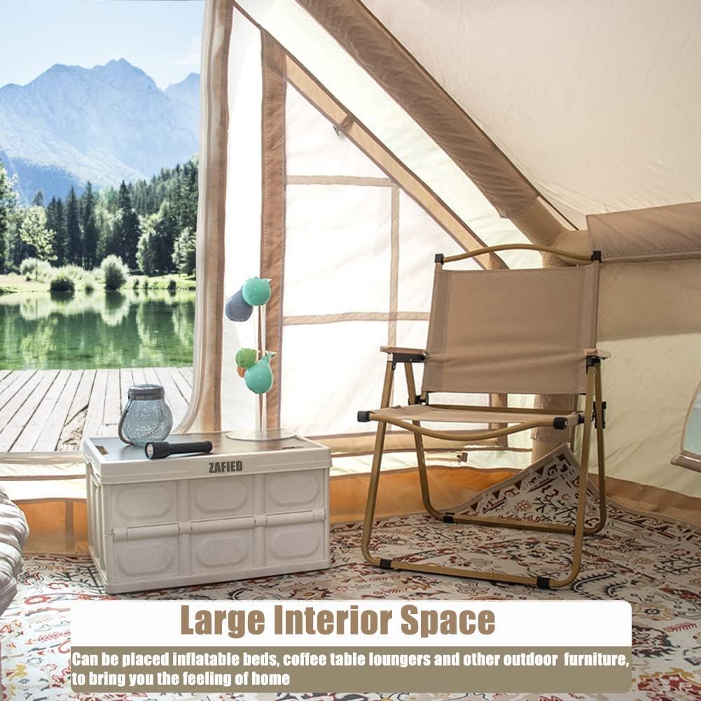 Opblaasbare tent, eenvoudige opbouw, campingtent, pop-up outdoortent met handpomp voor 3-5 personen, 300D Oxford, 4-seizoenen, water- en winddicht, met mesh-ramen, voor vrienden, familie, reizen
