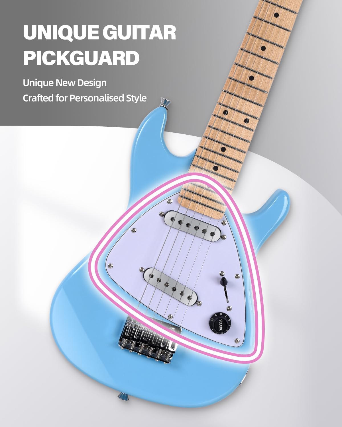 Winzz 30 "Kinderen Elektrische Gitaar Beginner Elektrische Gitaar Set voor Kinderen (Blauw)