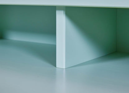 Inter Link - Massief grenen bureau - Computerbureau - Werkplek - Bureau - Stevig, stabiel en tijdloos - Met kabelgat - 110cm x 69cm x 91cm - Saliegroen - Conversation Desk