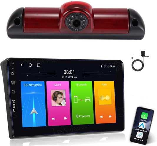9 inch radio autoradio GPS navigatie carplay/Android speler HD nachtzicht auto achteruitrijcamera, vervanging voor FIAT Ducato III 3 carado 250 X250 X251 290 290X/E-Ducato Maxi Van L3H2/140 Multijet