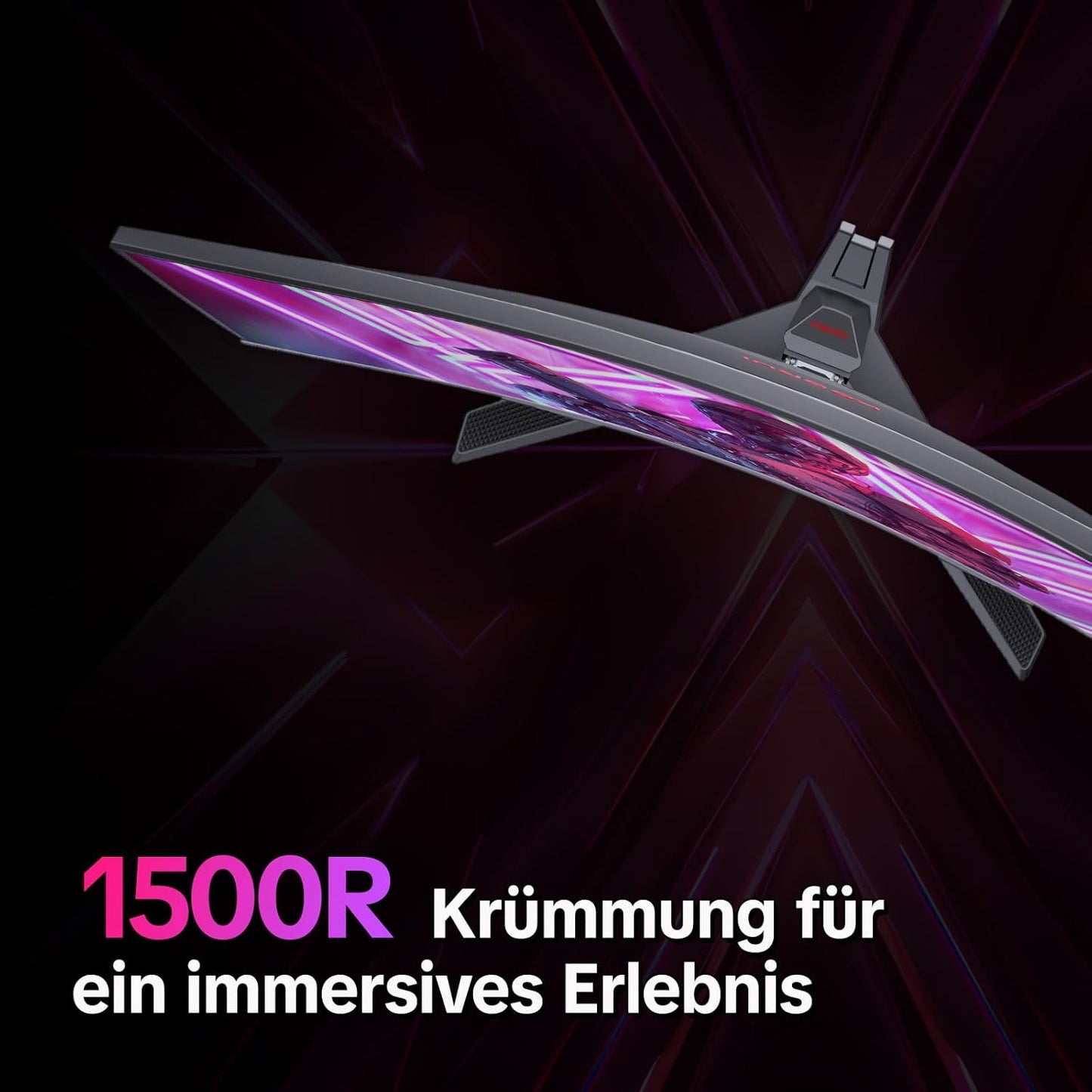 KOORUI 27 Zoll Curved Gaming Monitor 180Hz, 1ms, 1920x1080, FHD, 1500R, Adaptive-Sync, HDR10, VESA, inklusive DP and HDMI Cable - QUORE