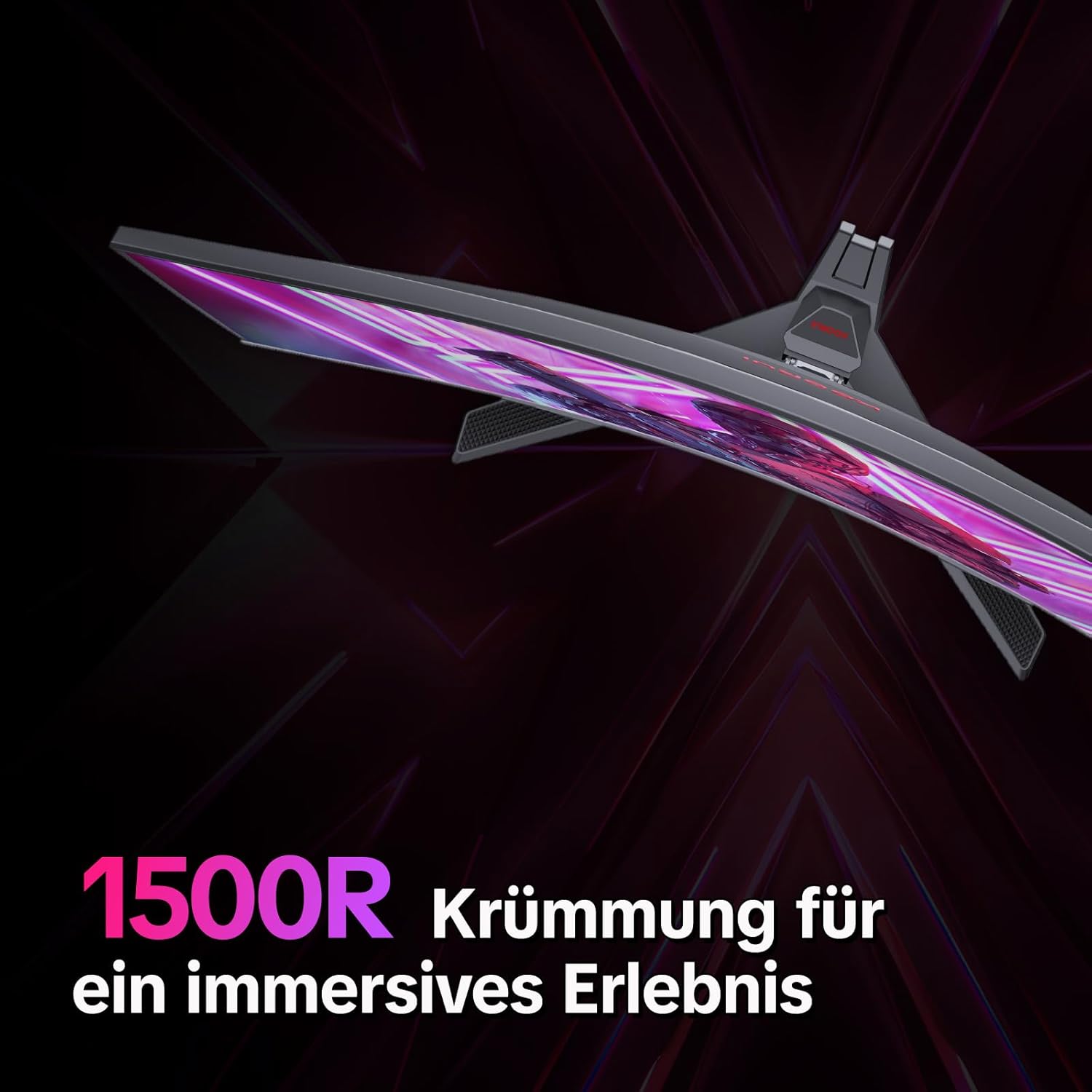 KOORUI 27 Zoll Curved Gaming Monitor 180Hz, 1ms, 1920x1080, FHD, 1500R, Adaptive-Sync, HDR10, VESA, inklusive DP and HDMI Cable - QUORE