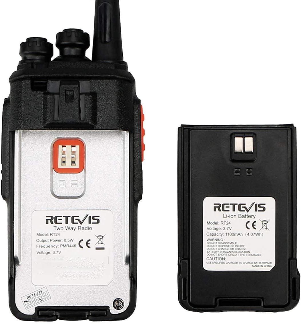 Retevis RT24 Professionele Portofoons met Headset PMR446 Vergunningsvrije Walkie Talkies 16 Kanalen CTCSS/DCS VOX Oplaadbaar Walkie Talkies met EU-stekker Laadstation en Lithium-ionbatterij (10 Stuks, Zwart)