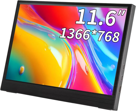 Portable Monitor 11.6 Inch HD IPS – USB-C & HDMI Second Screen for Laptop, Mac and PC, Lightweight External Monitor for Work, Travel and Home Office - QUORE