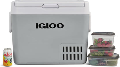 IGLOO ICF40 Glacière met compressorcapaciteit van 38 liter, 12/24 V en 230 V, mini-Refrigérateur voor stem-, vrachtwagen-, bateau-, campingwagen en prise courant.