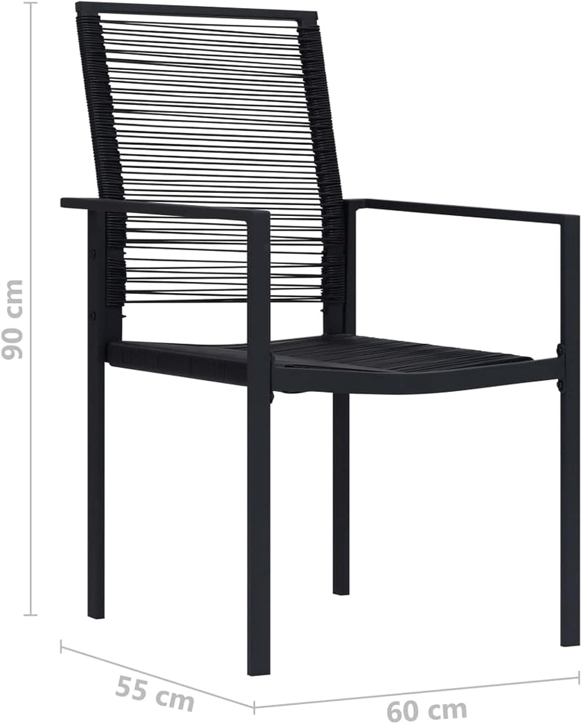 Gecheer Garden Chairs Set Armchair Outdoor Patio Dining Armchair with Aluminum Frame 4pcs PVC Rattan Black Outdoor Chairs - QUORE