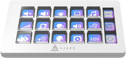 AKP153 Studio Controller, Stream Deck, 15 Macro Keys, Trigger Actions in Apps and Software Like OBS, Twitch, YouTube, Custom Console for Live Streaming, Photo and Video Editing, PC/Mac (White)