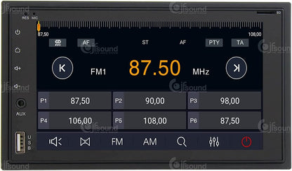Universeel autoradio 2DIN Android GPS Bluetooth WiFi Dab USB Full HD Touchscreen Display 6.2" Easyconnect Processor 8core Stembediening