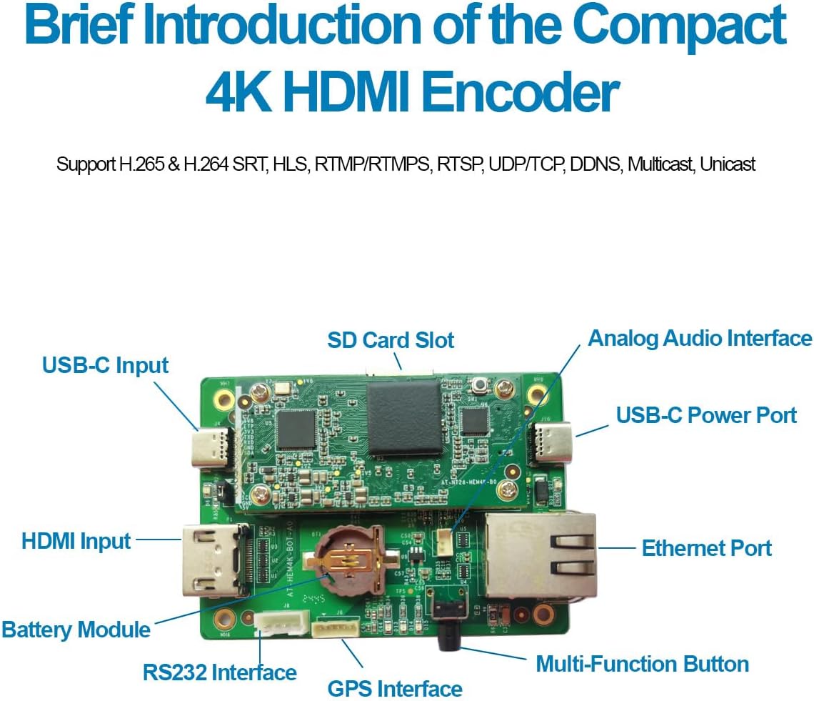 DDMALL Compacte 4K HDMI-encoder voor live streaming, ondersteunt UVC HEM-4K