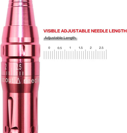 Multifunctionele Draadloze Permanente Make-Up Pen 2 Stuks Batterijen PMU Tattoo Pen voor Ombre Poeder 20 Stuks Tattoo Naalden 1RL (Zilver)