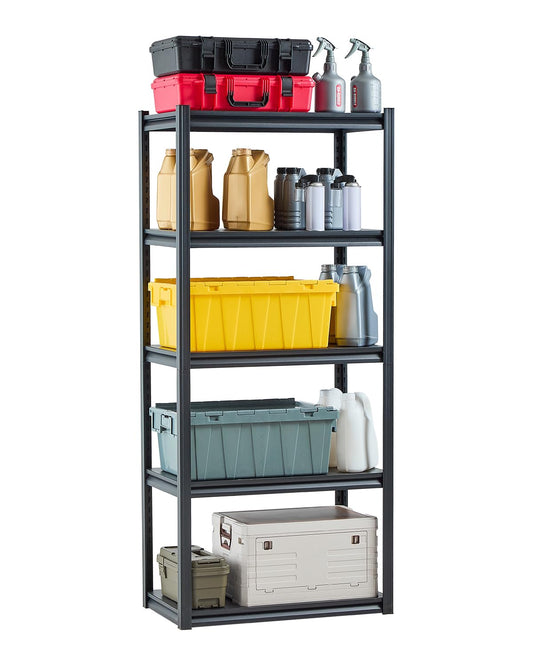 VEVOR Storage Shelf, 905 kg, Wall Shelf, Basement Shelf, Robust Adjustable Metal Rack for Heavy Duty 5 Levels, 457.2 x 813.8 x 1830.8 mm, Workshop Shelf, for Kitchen, Workshop, Basement, Storage,