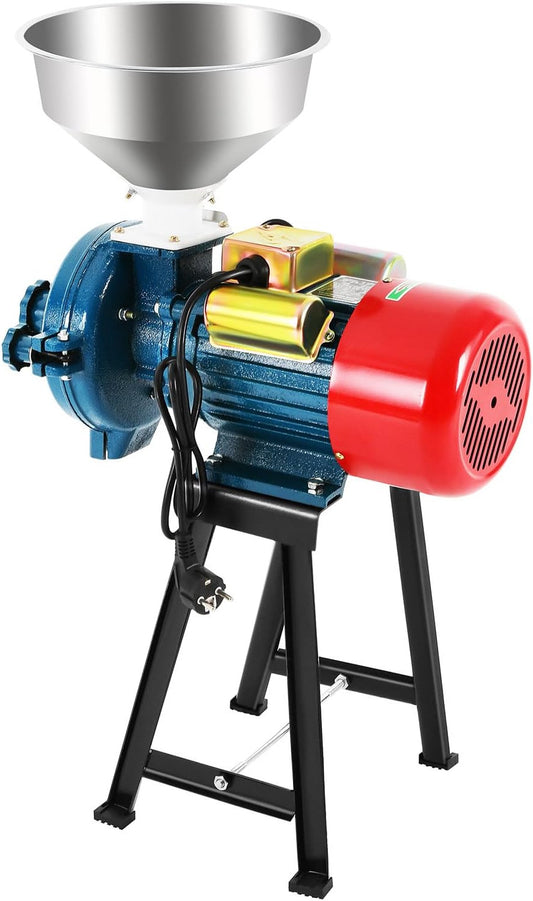 Electric Grain Grinder, Scrap Mill, Grain Mill for Electric Grain Mill, Rice, Soybeans, Mill, Machine with Funnel, Grain Crusher, Commercial Electric Mill, Corn, Straw Feed - QUORE