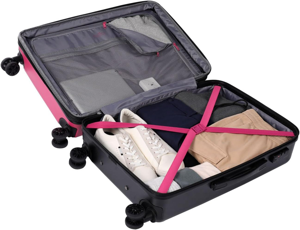 TOTTO Bazy+, harde koffer, cabinemaat, medium of groot (39 l, 64 l of 100 l), afzonderlijk of 3-delige set, schokbestendig, 360° wielen, telescopische handgreep, interne riemen, TSA-hangslot, Deco