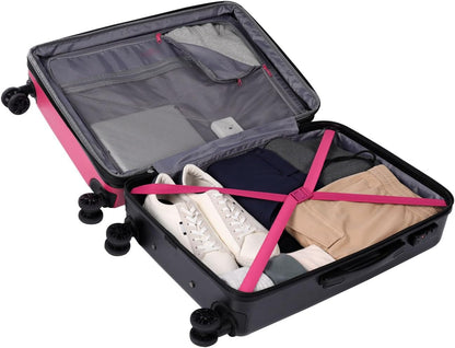 TOTTO Bazy+, harde koffer, cabinemaat, medium of groot (39 l, 64 l of 100 l), afzonderlijk of 3-delige set, schokbestendig, 360° wielen, telescopische handgreep, interne riemen, TSA-hangslot, Deco