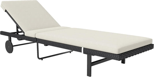 Ligstoel – Zonnebed – Tuinstoel – Relaxstoel – Lounger – Verstelbare Rugleuning – Weerbestendig Gepoedercoat Staal - QUORE