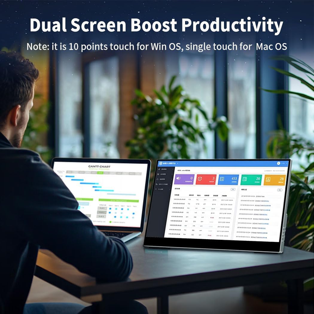 Draagbare Touchscreen Monitor – Portable Monitor – Externe Monitor – Extra Scherm – 17,3 Inch 4K – 120 Hz Verversingssnelheid