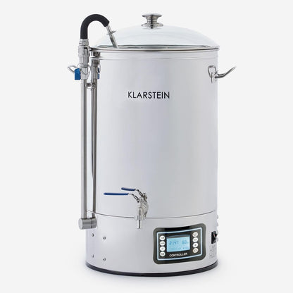 Klarstein Mundschenk - bierbrouwsysteem, puree, 30 L, 2500 W, aanraakscherm, circulatiepomp, roestvrij staal, zilver