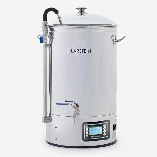 Klarstein Mundschenk - bierbrouwsysteem, puree, 30 L, 2500 W, aanraakscherm, circulatiepomp, roestvrij staal, zilver