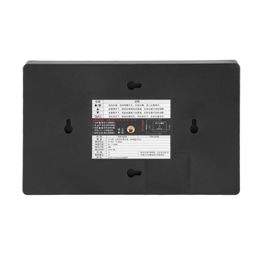 Geluidsniveaumeter, Digitale 9,6 Inch Wandgemonteerde Decibelmeter met Hoge Nauwkeurigheid 30~130dB Geluidstester