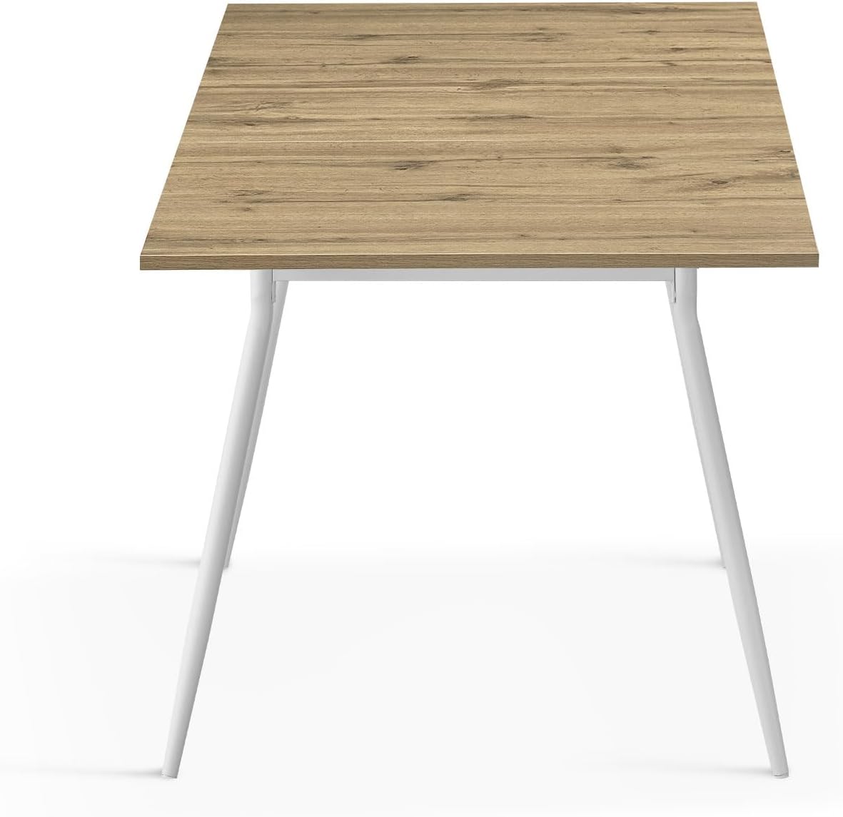 Uittrekbare Eettafel – Keukentafel – Houten Tafel – Eettafel 4-6 Personen – Uitschuifbare Tafel – Scandinavisch Design – Eiken Look – MDF Melamine – Metalen Frame
