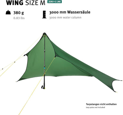 Wechsel Tents Wing M - Ultra-Lichtgewicht Bescherming Luifel voor Camping Tent - Weerbestendige Zeil - Groen (Zéro-G Line)