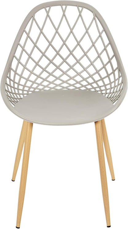 THE HOME DECO FACTORY 4 stuks stoelen voor buiten, Malaga, polypropyleen, taupe, bruin, 58 x 80,2 x 51,2 cm