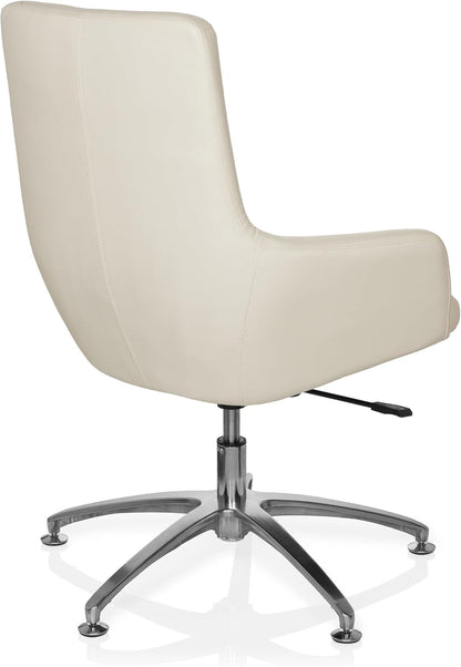 Relaxstoel – Loungefauteuil – Fauteuil – Draaistoel – Relaxfauteuil – Crème Wit Kunstleer – Individueel Instelbaar Kantelmechanisme – 180° Draaibaar