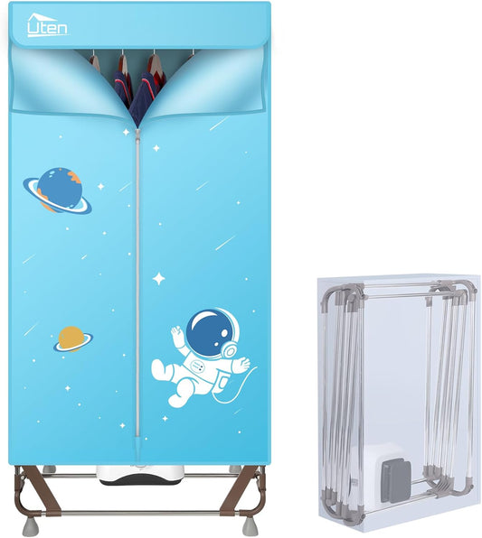 Elektrische Draagbare Wasdroger – Kledingkast – Droogmachine – Wasrek – Geen Installatie Nodig – Grote Capaciteit 170 cm – 1500 W – Blauw