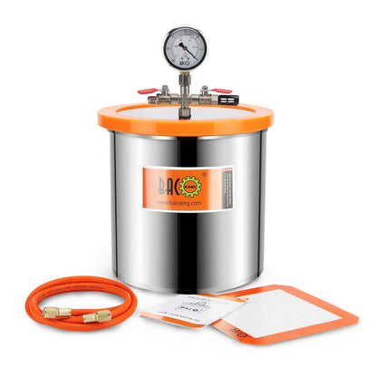 BACOENG Vacuümpomp, 12 liter, met 85 l/min, eentraps vacuümpomp, onderdrukpomp met manometer HVAC