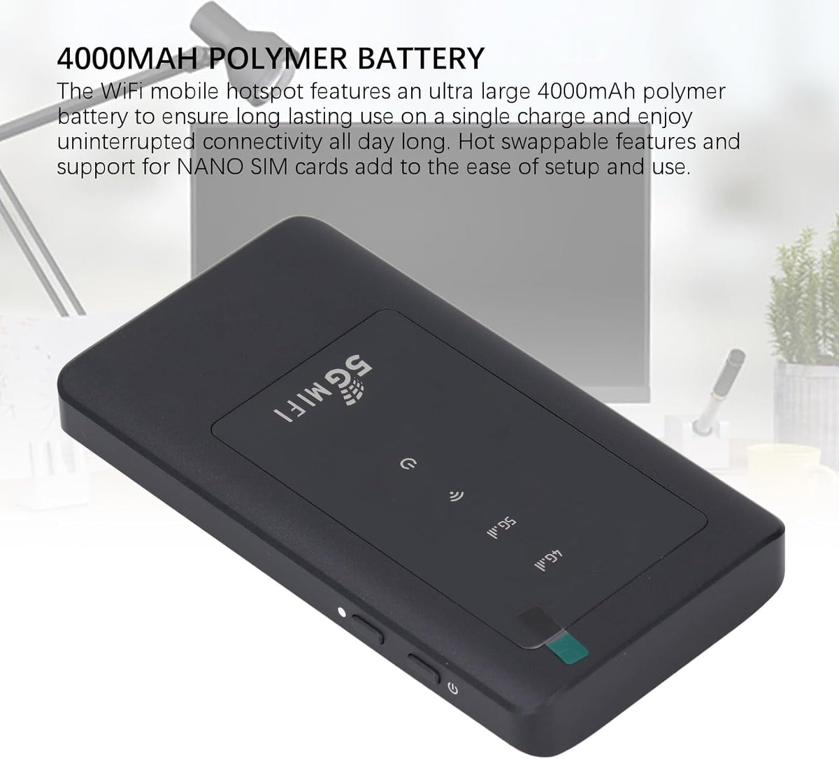 5G Wifi Draagbare Mobiele Hotspot, Dual Band Wifi, 5G Hoge Snelheid, Lage Latentie, Tot 16 Apparaten, voor Telefoons, Laptops, Tablets, Gameconsoles, voor Reizen en Kamperen