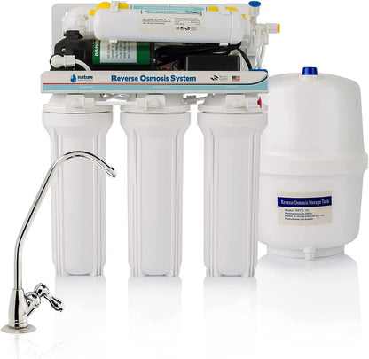Omgekeerde osmose-installaties - osmose-set met 6 niveaus, inhoud 5 l, incl. 50 GPD Vontron membraan, pomp en filter Nature Water Professionals