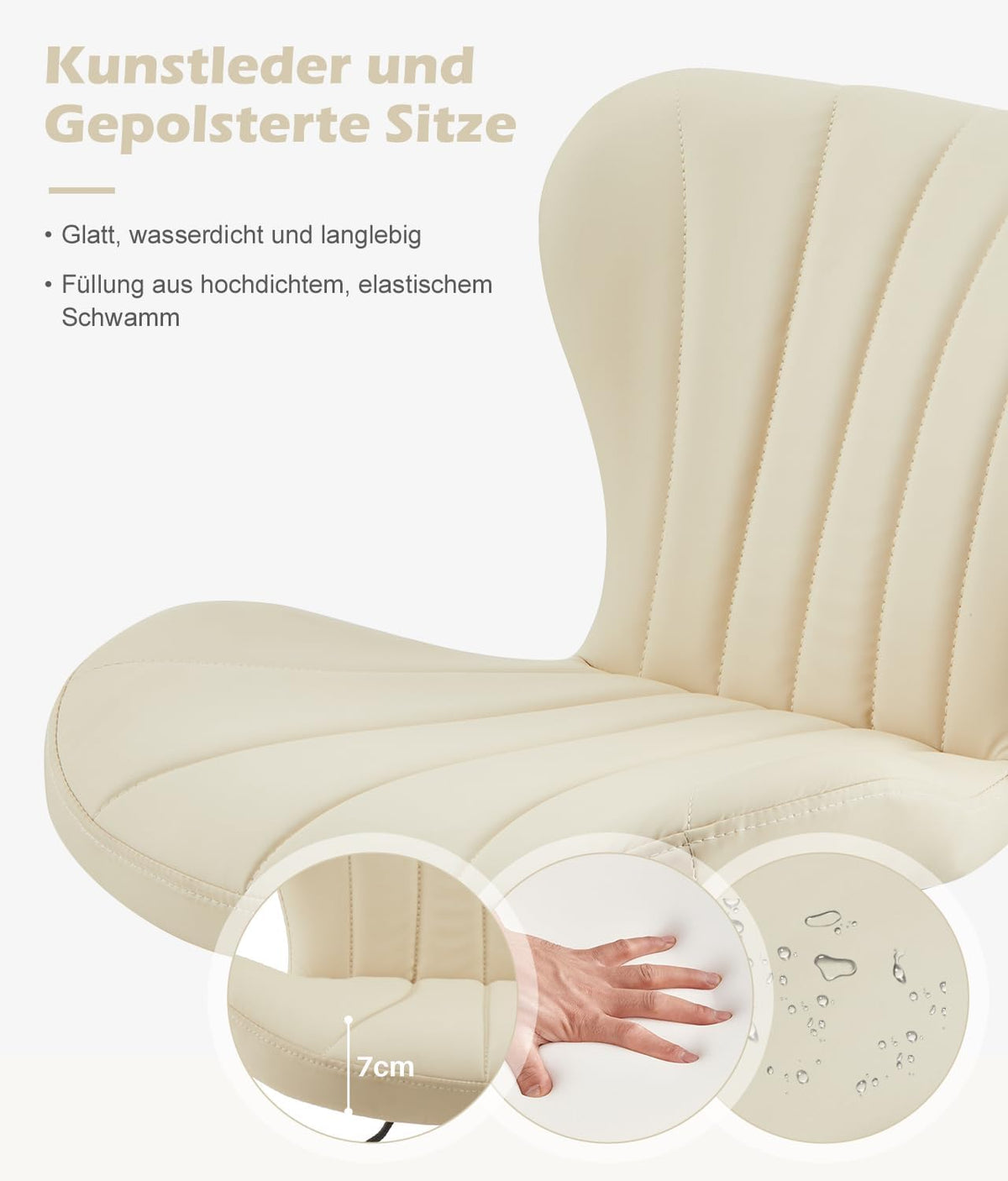 TUKAILAI Barkruk, set van 2 kunstleer, barstoel, in hoogte verstelbaar, 360 graden draaibaar, kruk met rugleuning, voetensteun, metalen frame, moderne schaalvorm, keukenkruk, barkruk voor keukenbars