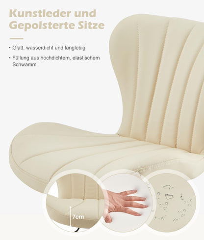 TUKAILAI Barkruk, set van 2 kunstleer, barstoel, in hoogte verstelbaar, 360 graden draaibaar, kruk met rugleuning, voetensteun, metalen frame, moderne schaalvorm, keukenkruk, barkruk voor keukenbars