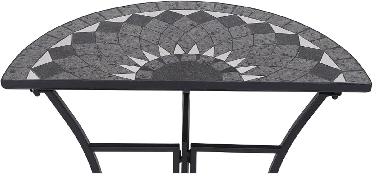 Siena Garden Como tafel, matzwart/donkergrijs